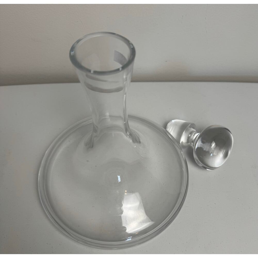 Krosno Poland 11” Crystal Glass Decanter Bottle w/ Stopper- Heavy! Wine Aerator - Picture 10 of 11